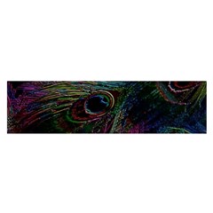 Peacock Feather Paradise Oblong Satin Scarf (16  X 60 ) by Cendanart