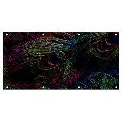 Peacock Feather Paradise Banner And Sign 8  X 4  by Cendanart