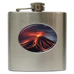 Volcanic Eruption Hip Flask (6 oz) Front