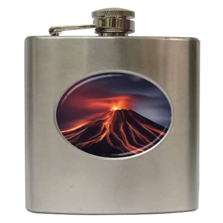 Volcanic Eruption Hip Flask (6 oz)