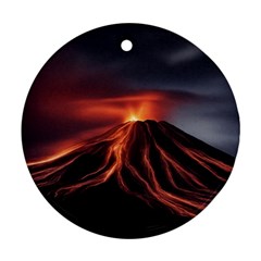 Volcanic Eruption Round Ornament (two Sides) by Proyonanggan