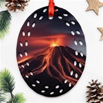 Volcanic Eruption Oval Filigree Ornament (Two Sides) Front