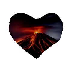 Volcanic Eruption Standard 16  Premium Heart Shape Cushions by Proyonanggan