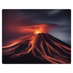 Volcanic Eruption Two Sides Premium Plush Fleece Blanket (medium) by Proyonanggan