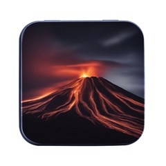 Volcanic Eruption Square Metal Box (black) by Proyonanggan