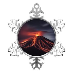 Volcanic Eruption Metal Small Snowflake Ornament by Proyonanggan