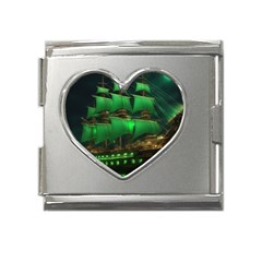 Ship Sailing Mega Link Heart Italian Charm (18mm) by Proyonanggan