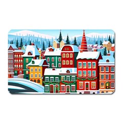 Christmas Background Design House Magnet (rectangular) by Proyonanggan