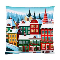 Christmas Background Design House Standard Cushion Case (two Sides) by Proyonanggan