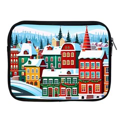 Christmas Background Design House Apple Ipad 2/3/4 Zipper Cases by Proyonanggan