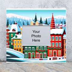 Christmas Background Design House White Wall Photo Frame 5  X 7  by Proyonanggan