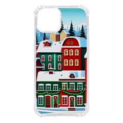 Christmas Background Design House Iphone 14 Tpu Uv Print Case by Proyonanggan