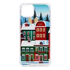 Christmas Background Design House Iphone 14 Plus Tpu Uv Print Case by Proyonanggan