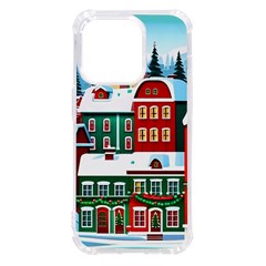 Christmas Background Design House Iphone 14 Pro Tpu Uv Print Case by Proyonanggan