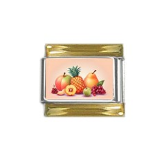 Fruit Pattern Apple Abstract Food Gold Trim Italian Charm (9mm)