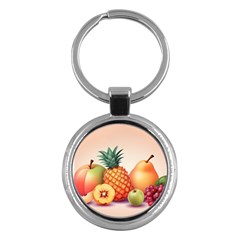 Fruit Pattern Apple Abstract Food Key Chain (Round)