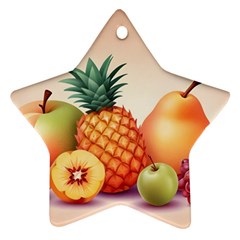 Fruit Pattern Apple Abstract Food Star Ornament (Two Sides)