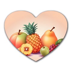 Fruit Pattern Apple Abstract Food Heart Mousepad