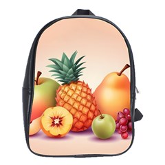 Fruit Pattern Apple Abstract Food School Bag (Large)