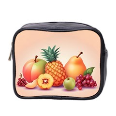 Fruit Pattern Apple Abstract Food Mini Toiletries Bag (Two Sides)