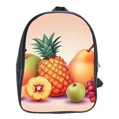 Fruit Pattern Apple Abstract Food School Bag (XL)