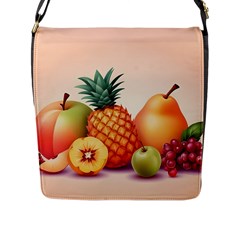 Fruit Pattern Apple Abstract Food Flap Closure Messenger Bag (L)