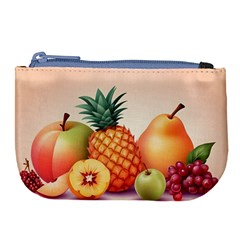 Fruit Pattern Apple Abstract Food Large Coin Purse