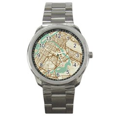 Mapart Dubai Map Sport Metal Watch by Proyonanggan