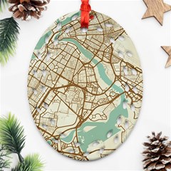 Mapart Dubai Map Oval Filigree Ornament (two Sides) by Proyonanggan