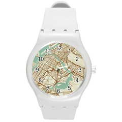 Mapart Dubai Map Round Plastic Sport Watch (m) by Proyonanggan