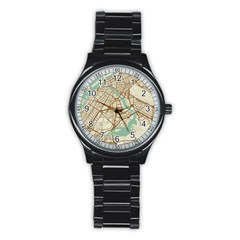 Mapart Dubai Map Stainless Steel Round Watch by Proyonanggan