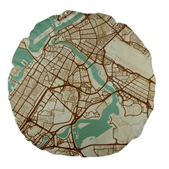 Mapart Dubai Map Large 18  Premium Flano Round Cushions by Proyonanggan