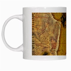 Vintage Map Of The World Continent White Mug by Proyonanggan