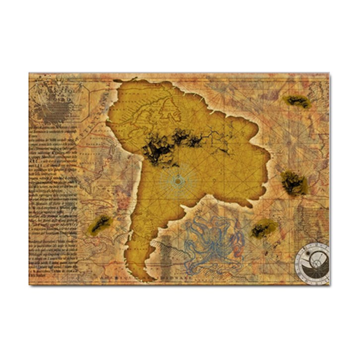 Vintage Map Of The World Continent Sticker A4 (100 pack)