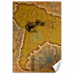 Vintage Map Of The World Continent Canvas 12  X 18  by Proyonanggan