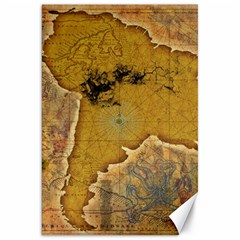 Vintage Map Of The World Continent Canvas 20  X 30  by Proyonanggan