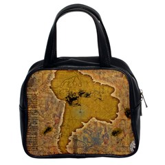 Vintage Map Of The World Continent Classic Handbag (two Sides) by Proyonanggan