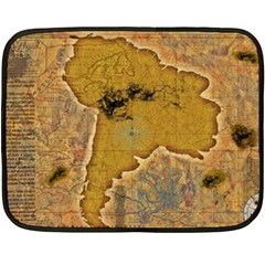 Vintage Map Of The World Continent Two Sides Fleece Blanket (mini) by Proyonanggan