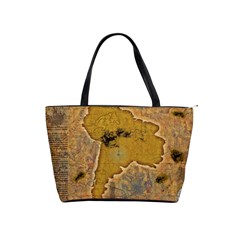 Vintage Map Of The World Continent Classic Shoulder Handbag by Proyonanggan