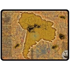 Vintage Map Of The World Continent Fleece Blanket (large) by Proyonanggan