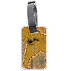 Vintage Map Of The World Continent Luggage Tag (two Sides) by Proyonanggan