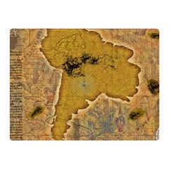 Vintage Map Of The World Continent Two Sides Premium Plush Fleece Blanket (mini) by Proyonanggan