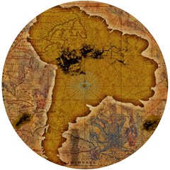 Vintage Map Of The World Continent Uv Print Round Tile Coaster by Proyonanggan