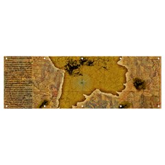 Vintage Map Of The World Continent Banner And Sign 12  X 4  by Proyonanggan