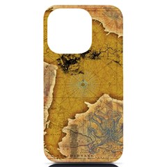 Vintage Map Of The World Continent Iphone 14 Pro Black Uv Print Case by Proyonanggan