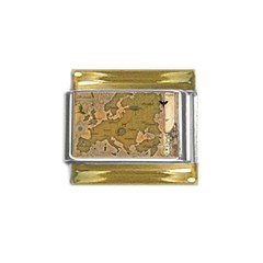 Map Geography Travel Global Gold Trim Italian Charm (9mm) by Proyonanggan