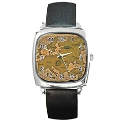 Map Geography Travel Global Square Metal Watch by Proyonanggan