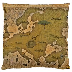 Map Geography Travel Global Large Premium Plush Fleece Cushion Case (one Side) by Proyonanggan