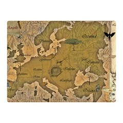 Map Geography Travel Global Two Sides Premium Plush Fleece Blanket (mini) by Proyonanggan