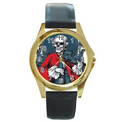 Ghost Round Gold Metal Watch by saad11